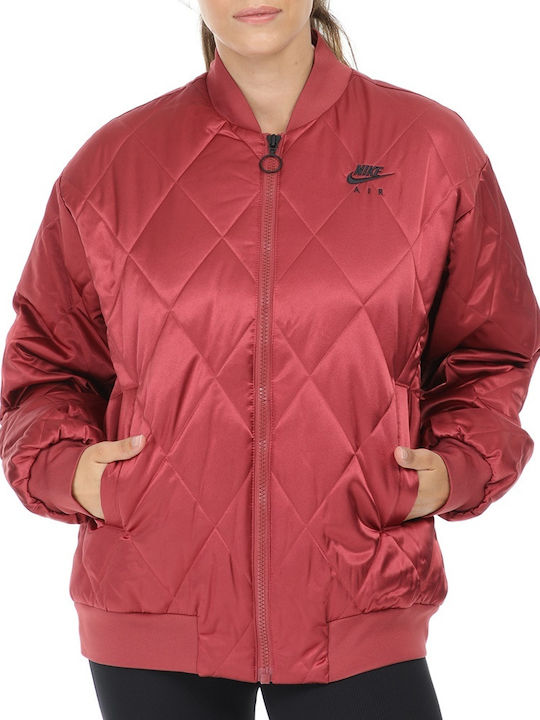Κοντό Γυναικείο Bomber Jacket Κόκκινο