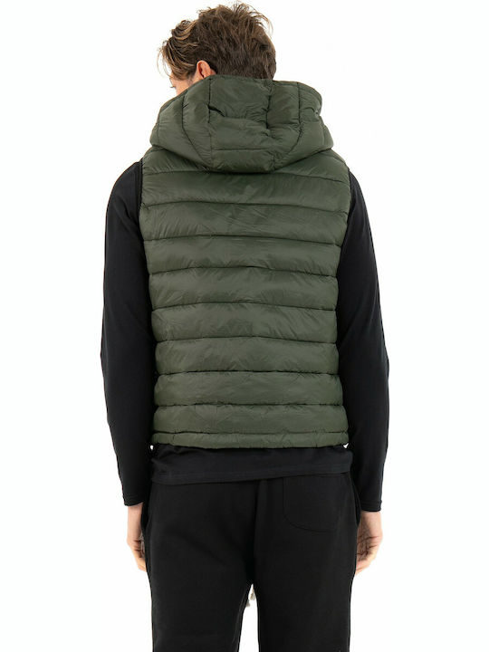 Jack & Jones Αμάνικο Ανδρικό Μπουφάν Puffer Dark Olive Green