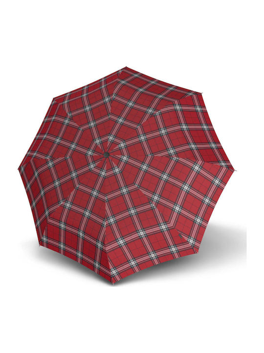 Knirps T.200 Duomatic Rezistent la vânt Automat Umbrelă de ploaie Compact Check Red/Navy