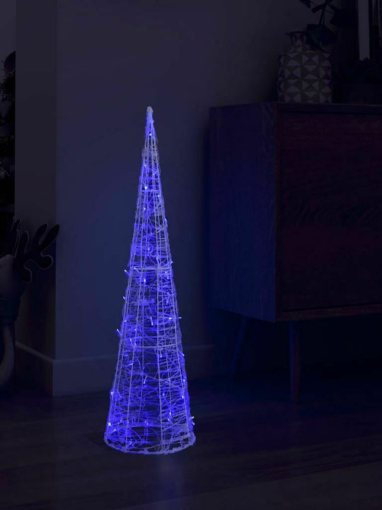 vidaXL Christmas Decorative Illuminated Plastic Tree Cone 90cm Blue