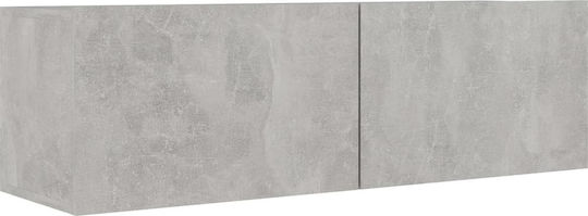 Wall Living Room Cabinet Made of Particle Board Grey 100x30x30cm