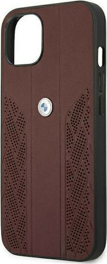 BMW Leather Curve Perforate Back Cover Δερμάτινο / Πλαστικό Κόκκινο (iPhone 13)