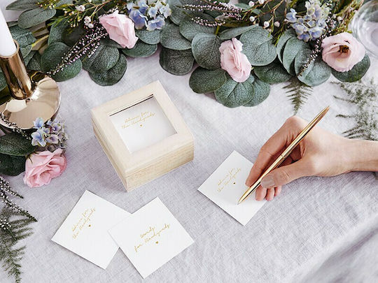PartyDeco KG8 Wedding Wish Box Beige 9,5 x 9,5 x 6cm