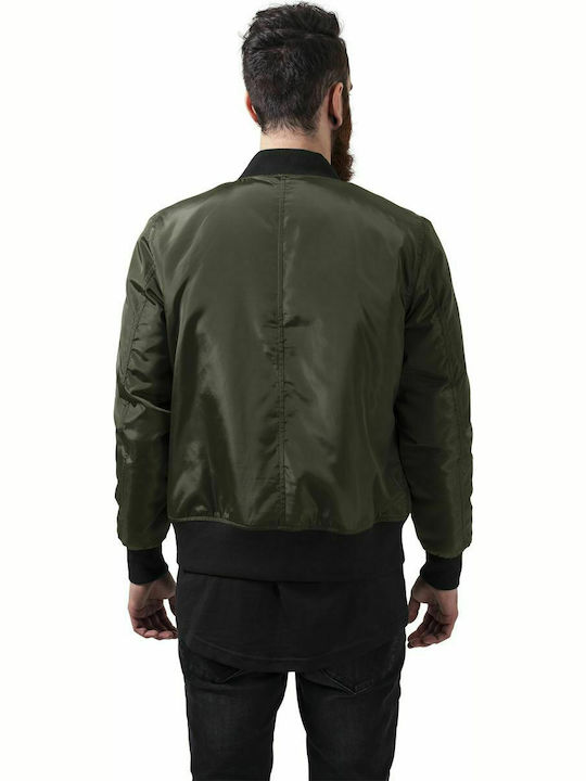 Urban Classics Men's Bomber Jacket Dark Olive / Black