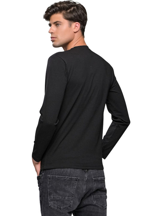 Everbest Men's Long Sleeve Blouse Black