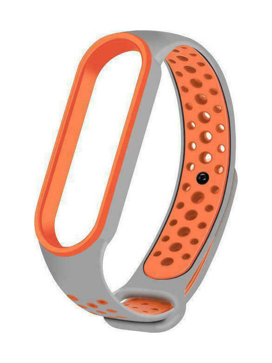 Hurtel Dots Strap Silicone with Pin Gray / Orange (Mi Band 3/Mi Smart Band 4)