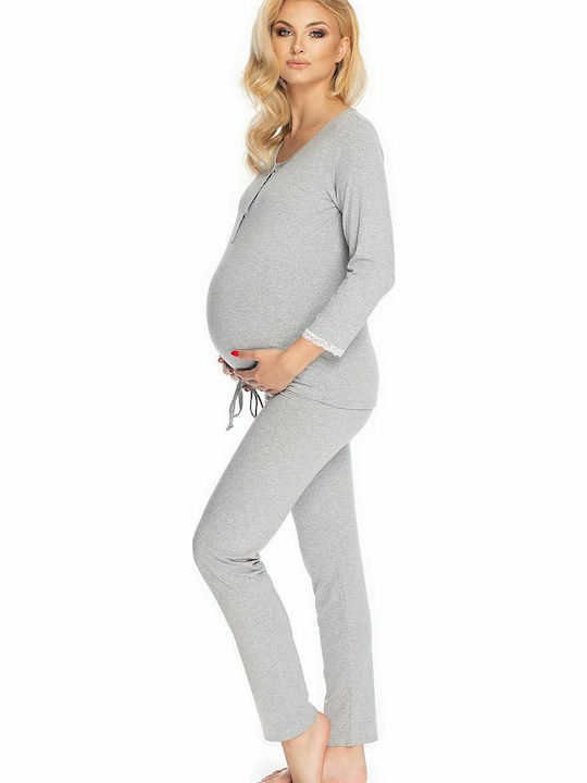 PeeKaBoo 0181 Комплект пижами за бременни & кърмачки Light Grey PeeKaBoo 0181 Комплект пижами за бременни & кърмачки Light Grey