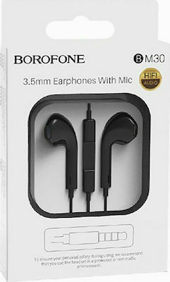 Borofone BM30 Earbuds Handsfree με Βύσμα 3.5mm Μαύρο