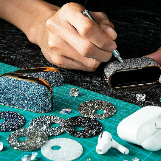 Kingxbar Crystal Fabric Husă în culoarea Albastru pentru Apple AirPods Pro