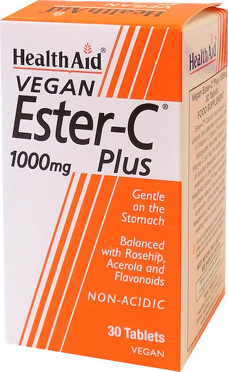 Health Aid Ester-C Plus 1000 mg 30tabs Vitamin for Immune System Boost, Skin & Antioxidant Action 1000mg 30 tabs