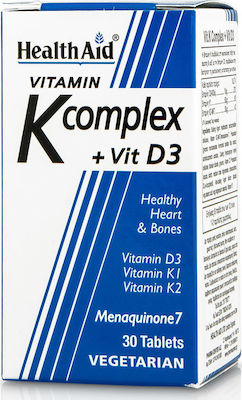 Health Aid Vitamin K Complex + Vit D3 Vitamin 750mg 30 tabs