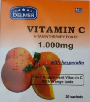 Medichrom Vitamin C Vitamin for Immune System Boost, Skin & Antioxidant Action 1000mg Orange 20 sachets