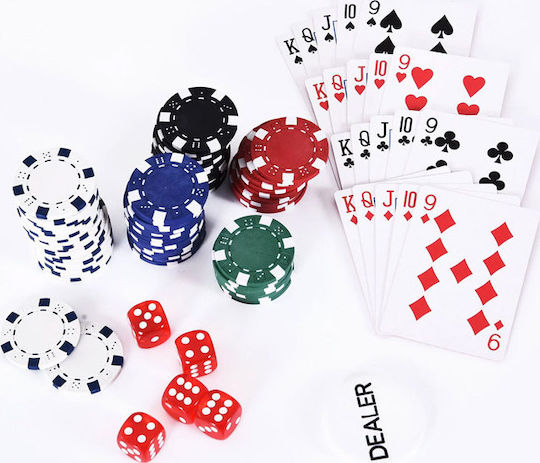 HomCom Set von 300 nummerierten Pokerchips in Koffer mit 2 Kartenspielen