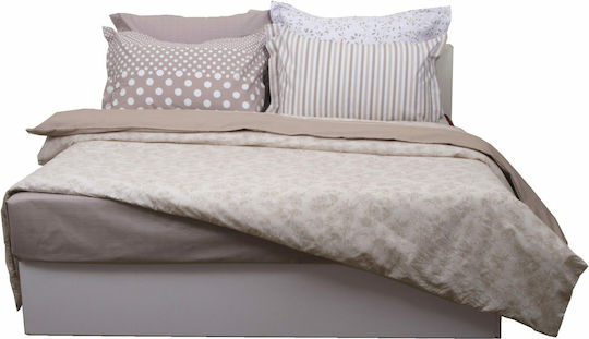 Anna Riska Duvet Cover Cotton Single 160x240 Mix & Match 56 Beige