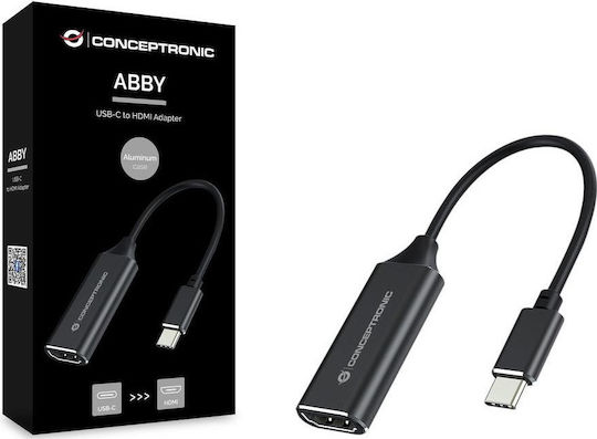 Conceptronic Конвертор USB-C мъжки към HDMI женски Черен 1бр ABBY03B