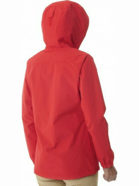 Lafuma Way Women's Short Sports Jacket for Winter with Hood Red