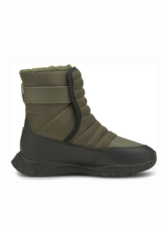 Nieve Boot Παιδικά Μποτάκια Χιονιού με Σκρατς Χακί