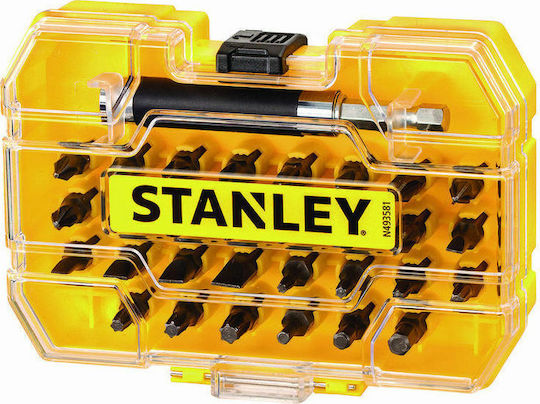 Stanley Bits and Magnetic guide Set 31 Screwdriver Bits