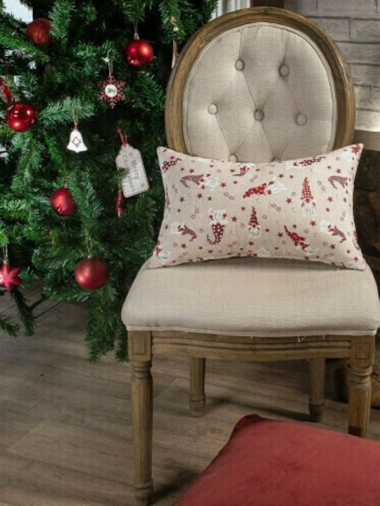 Teoran Weihnachtsdekoratives Kissen Zermatt Platz Beige 45x45cm