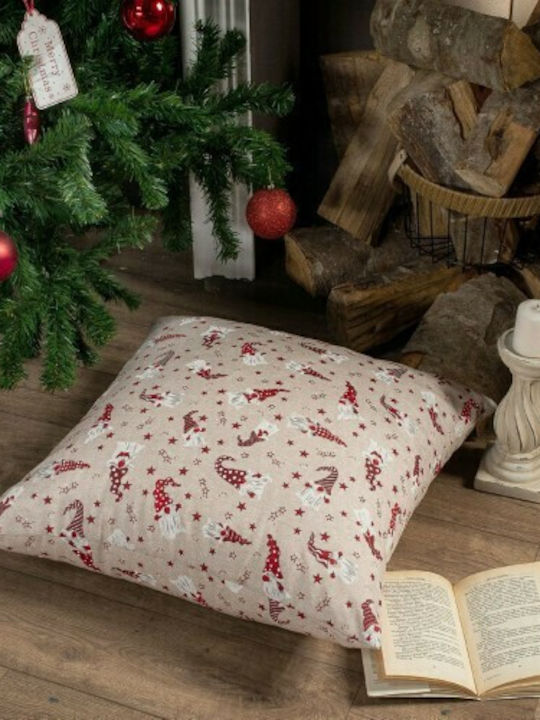 Teoran Weihnachtsdekoratives Kissen Zermatt Platz Beige 45x45cm