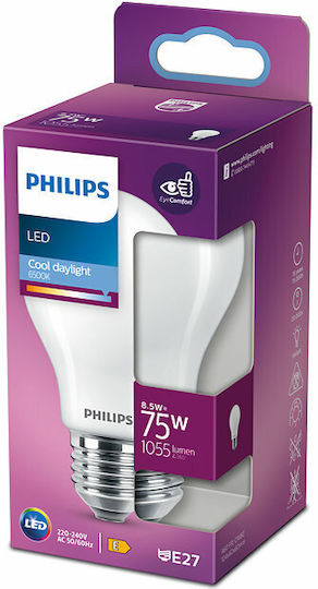Philips LED-Lampe 8.5W 104mm für Fassung E27 und Form A60 Kühles Weiß 1055lm