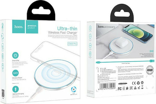 Hoco Wireless Charger (Qi Pad) 15W Whites (CW6 Pro Easy)