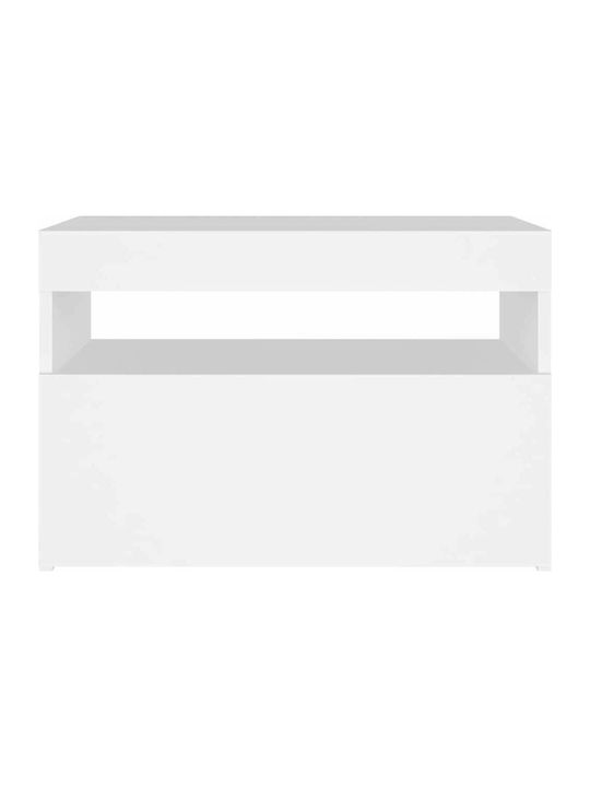 Κομοδίνα Ξύλινα Λευκό 2τμχ 60x35x40cm