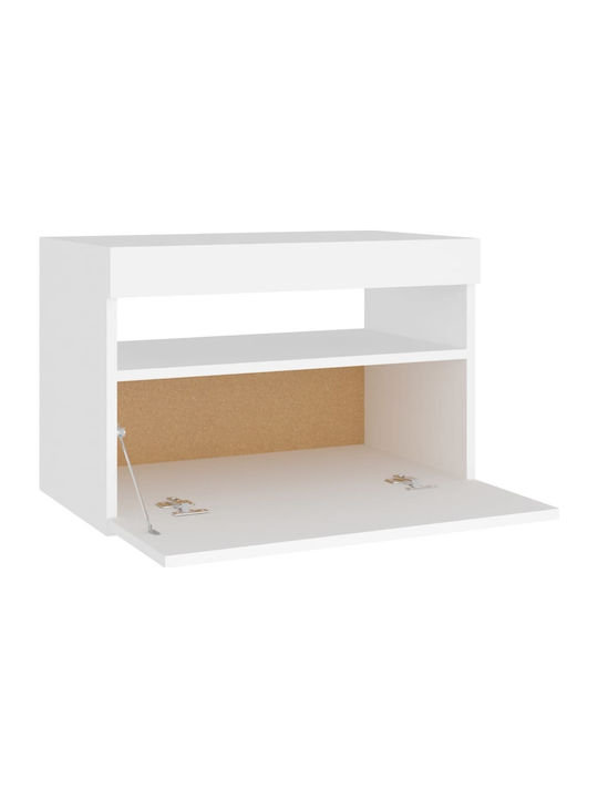 Κομοδίνα Ξύλινα Λευκό 2τμχ 60x35x40cm