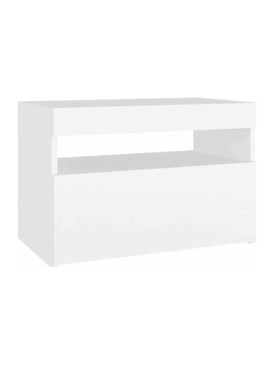 Κομοδίνα Ξύλινα Λευκό 2τμχ 60x35x40cm