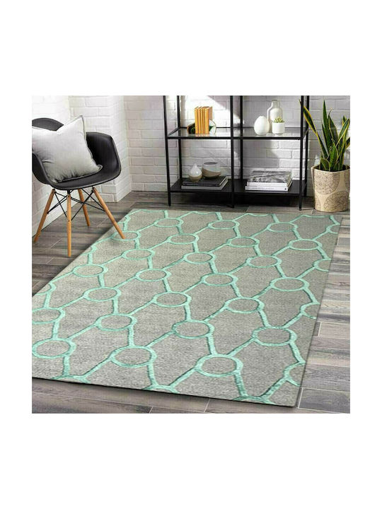 Homeone Handmade Rug Rectangular Wool Grey