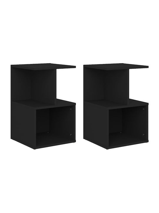 Noptiere Negre 2buc 35x35x55cm