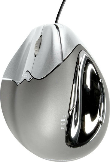 Evoluent VerticalMouse 4 Left Wired Ergonomic Mouse for Left-handed Gray