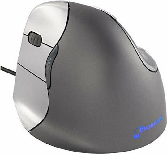 Evoluent VerticalMouse 4 Left Wired Ergonomic Mouse for Left-handed Gray