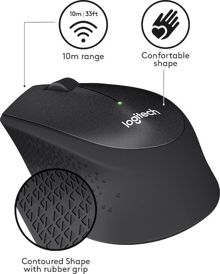 Logitech M330 Silent Plus Kabellos Maus Schwarz