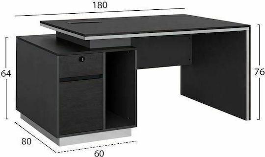 Birou Profesional Rosewood Din Lemn Maro 180x80x76cm