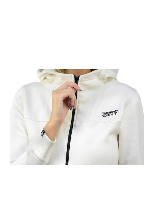 Women's Sweatshirt Jacket Hooded Off White