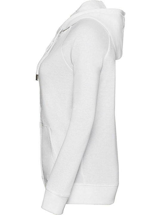 R-284F-0 Women's Sweatshirt Jacket Hooded White