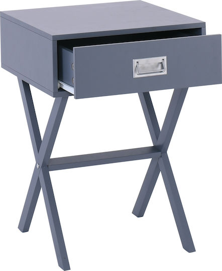 Wick Wooden Bedside Table Gray 40x40x55cm