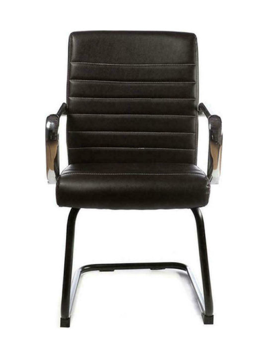 Visitor Chair with Arms Μαύρη 54.5x58.5x88cm