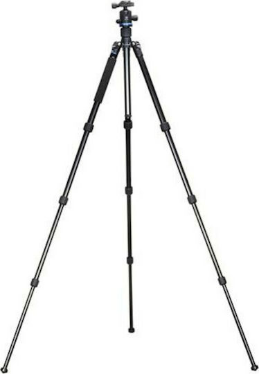 Benro FIF18 Aluminium Kamerastative + B0 aus Aluminium mit Kugelförmiger Kopfart bis 166,8cm und Maximale Belastung 8kg