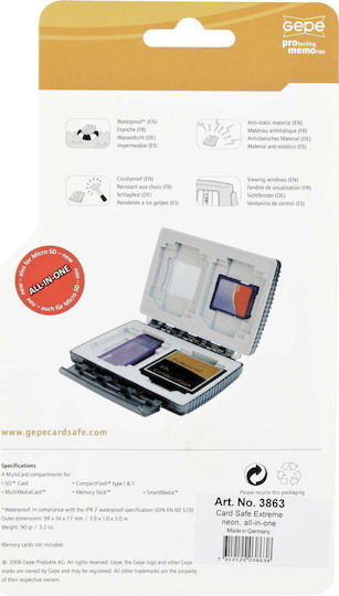 Gepe Card Safe Extreme neon All in One Etui für Speicherkarten