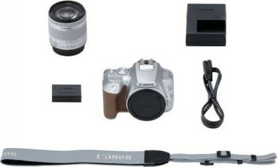 Canon DSLR Camera EOS 250D Crop Frame Kit (EF-S 18-55mm F4-5.6 IS STM) Silver