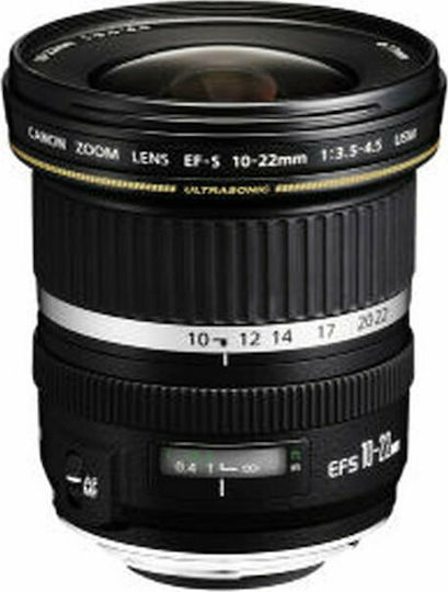 Canon Crop Camera Lens 10-22mm f/3.5-4.5 USM Wide Angle Zoom for Canon EF-S Mount Black
