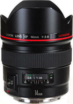 Canon Full Frame Φωτογραφικός Φακός 14mm f/2.8L II USM Wide Angle για Canon EF Mount Black