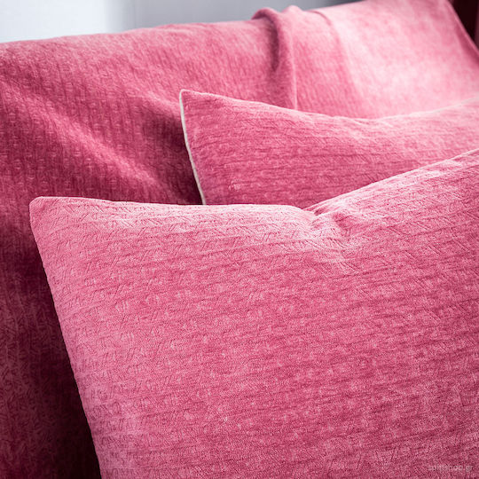 Gofis Home Valley Ριχτάρι Πολυθρόνας Βελουτέ 180x180εκ. Funky Pink 421/23