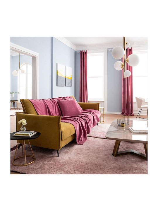 Gofis Home Valley Ριχτάρι Πολυθρόνας Βελουτέ 180x180εκ. Funky Pink 421/23