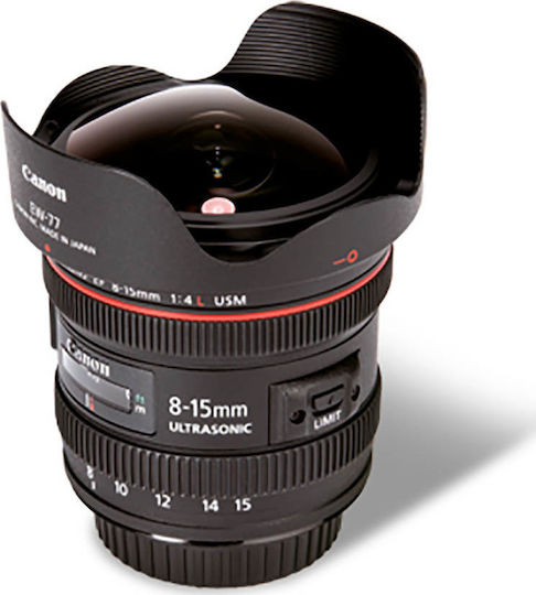 Canon Full Frame Φωτογραφικός Φακός EF 8-15mm f/4L USM Fisheye για Canon EF Mount Μαύρος