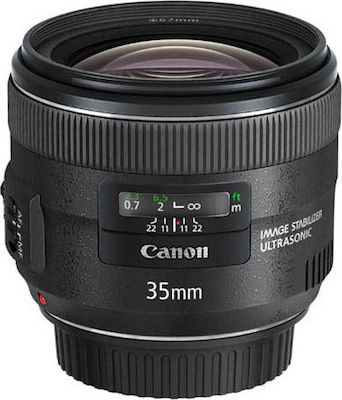 Canon Full Frame Φωτογραφικός Φακός 35mm f/2 IS USM Σταθερός για Canon EF Mount Black