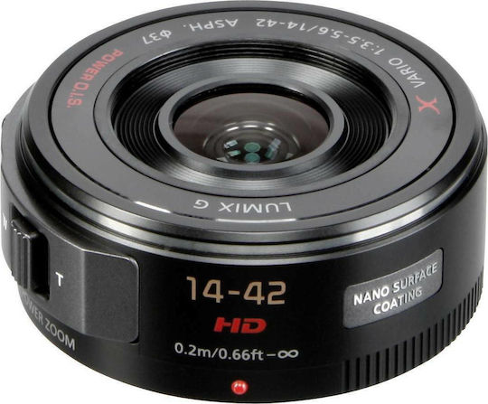Panasonic Crop Φωτογραφικός Φακός Lumix G X Vario PZ 14-42mm f/3.5-5.6 Asph. Power OIS Wide Angle Zoom για Micro Four Thirds (MFT) Mount Μαύρος