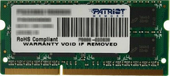 Patriot DDR3 με Module 1x8GB και Ταχύτητα 1600 για Laptop